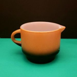 Anchor Hocking Creamer Orange Brown Fade Black Vintage Retro Cream Pitcher